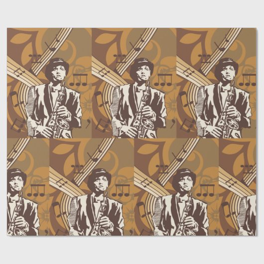 Jazz Musician Geschenkpapier (Flach)