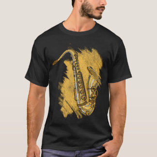 Jazz Musician Gift Musikinstrument Saxophone Pu T-Shirt