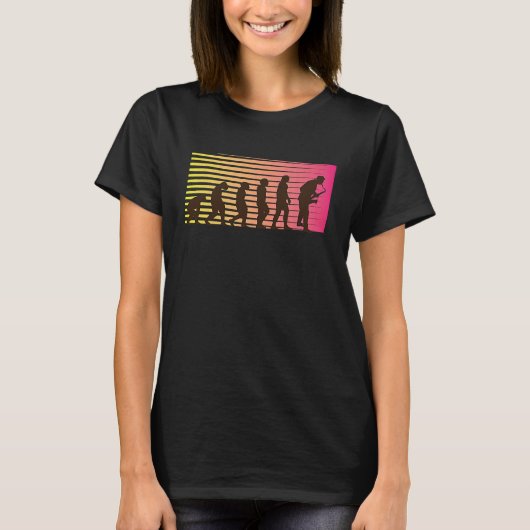 Jazz Musician Retro Evolution I Cool Saxophone T-Shirt (Vorderseite)