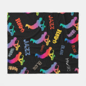 Jazz Musicians Retro Blues Music POP ART Fleecedecke (Vorderseite (Horizontal))