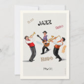 Jazz Musicians Retro Music Blues Party ART Paint Einladung (Vorderseite)