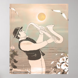 Jazz Musicians Retro Music Blues Vintag ART Paint Poster
