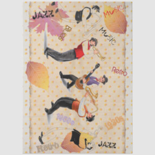 Jazz Musicians Retro Music Blues Vintag ART Paint Seidenpapier