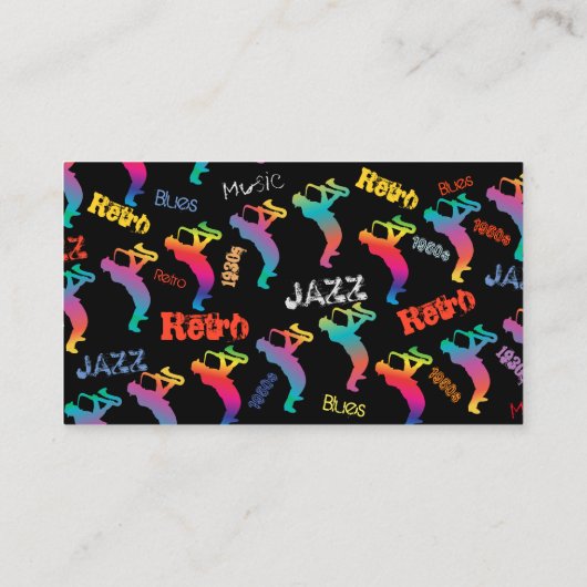 Jazz Musicians Retro Music POP ART 1930er - 1950er Visitenkarte (Rückseite)