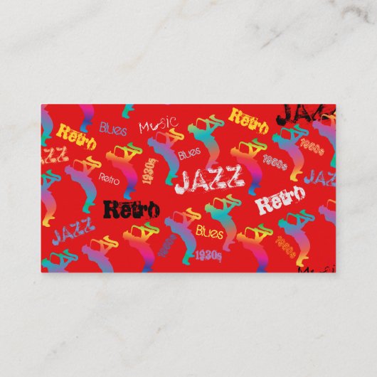 Jazz Musicians Retro Music POP ART 1930er - 1950er Visitenkarte (Rückseite)