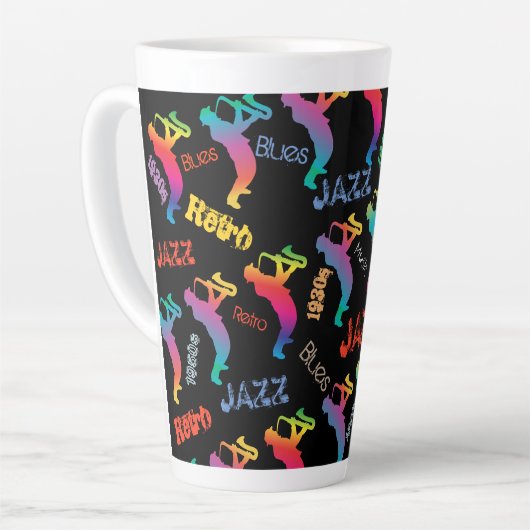 Jazz Musicians Retro Music POP ART Rainbow Milchtasse (Linke Ecke)