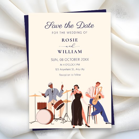 Jazz-Musik-Hochzeit Save The Date