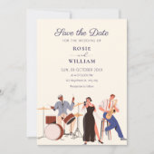 Jazz-Musik-Hochzeit Save The Date (Vorderseite)