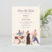 Jazz-Musik-Hochzeit Save The Date (Stehend Vorderseite)