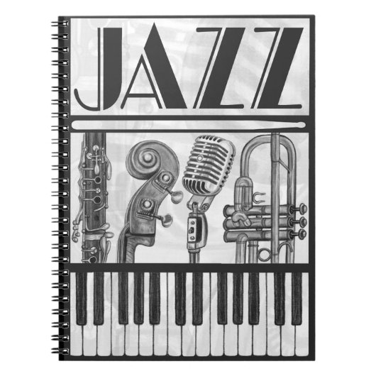 Jazz-Musik-Notizbuch Notizblock (Vorderseite)