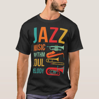 Jazz-Musik-Rhythmus-Seele-Melodie-Retro-Instrument T-Shirt