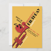 Jazz Musik Trompete Geburtstag Einladung (Vorderseite)