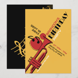 Jazz Musik Trompete Geburtstag Einladung