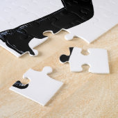 Jazz-Musiker, der Saxophon Scratchboard spielt Puzzle (Seite)