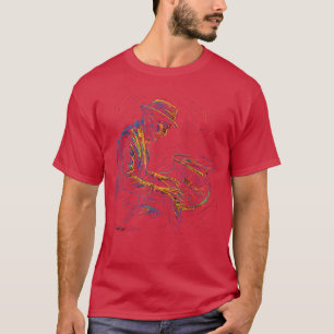 Jazz-Musiker Klavierspieler Pianist Künstlerische T-Shirt