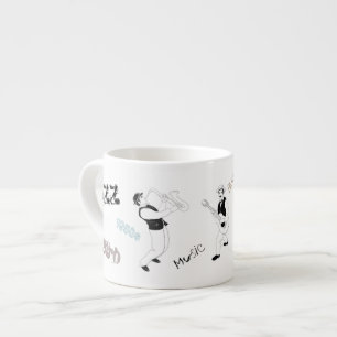 Jazz-Musiker-Retro Musik-Blues Vintage KUNST Espressotasse