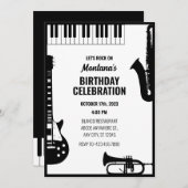 Jazz-Musikinstrumente Einladung (Vorne/Hinten)