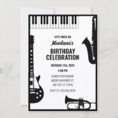 Jazz-Musikinstrumente Einladung (Vorderseite)