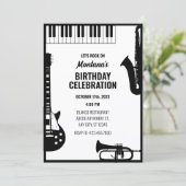 Jazz-Musikinstrumente Einladung (Stehend Vorderseite)