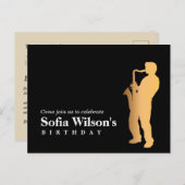 Jazz Nacht Geburtstag Postkarte Einladung (Vorne/Hinten)