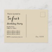 Jazz Nacht Geburtstag Postkarte Einladung (Rückseite)