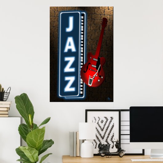 Jazz Neon Sign Poster (Heimbüro)