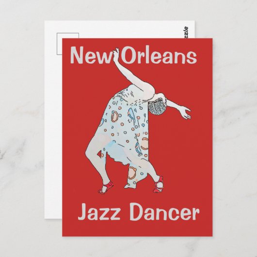 Jazz, New Orleans, Tänzer Postkarte (Vorne/Hinten)