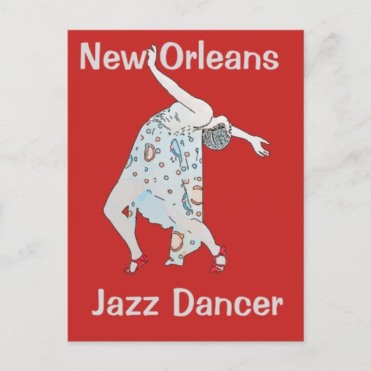 Jazz, New Orleans, Tänzer Postkarte (Vorderseite)