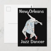 Jazz, New Orleans, Tänzer Postkarte (Vorne/Hinten)