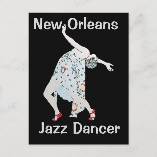 Jazz, New Orleans, Tänzer Postkarte (Vorderseite)