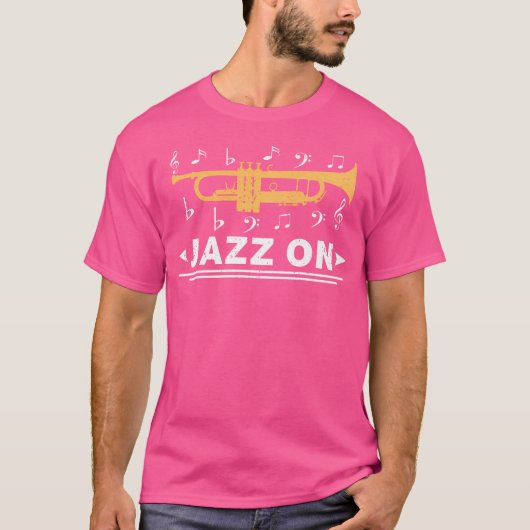 Jazz on Trumpet Player Blues Music Lovers Retro Sm T-Shirt (Vorderseite)