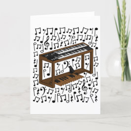 Jazz Organ Musical Notes Organist Musiker Feiertagskarte