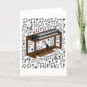 Jazz Organ Musical Notes Organist Musiker Feiertagskarte