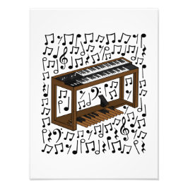 Jazz Organ Musical Notes Organist Musiker Fotodruck