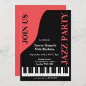 Jazz-Party-Geburtstag Einladung (Vorne/Hinten)