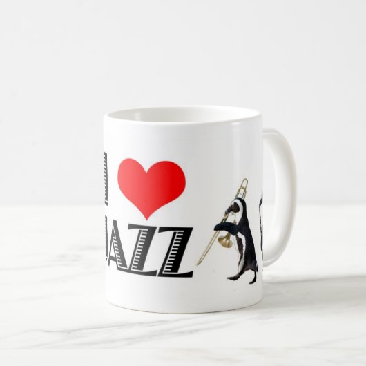 Jazz Penguin-Tasse Kaffeetasse (VorderseiteRechts)