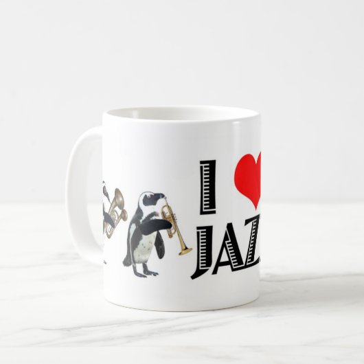 Jazz Penguin-Tasse Kaffeetasse (Vorderseite Links)