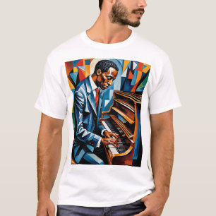 Jazz Pianist Abstrakt Musician Artistic Style T-Sh T-Shirt