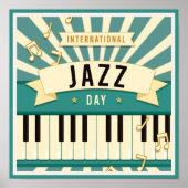 Jazz Piano Music Illustration Musikalische Noten Poster (Vorne)