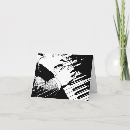 Jazz Piano Musician 4x5.6 Faltkarte (Vorderseite)