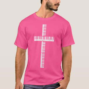Jazz Piano Shirt Christliches Kreuz Jesus Keys Ges