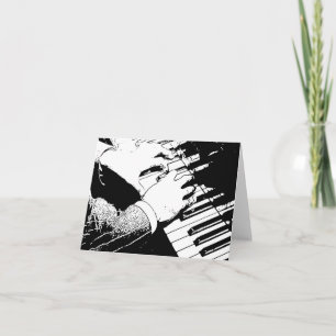 Jazz-Pianomusiker 4x5.6 gefaltete Notizkarte
