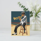 Jazz Player Post Card Postkarte (Stehend Vorderseite)