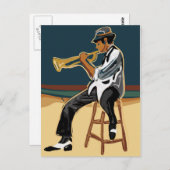 Jazz Player Post Card Postkarte (Vorne/Hinten)