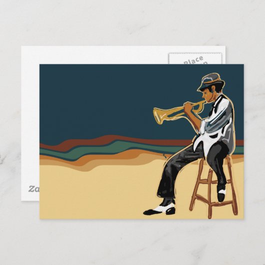 Jazz Player Postkarte (Vorne/Hinten)