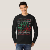 Jazz Player Ugly Christmas Sweater T-Shirt (Vorne ganz)