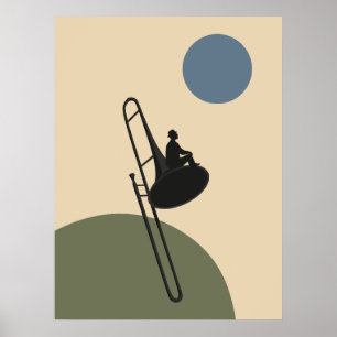 Jazz-Posaunen-Druck Bauhaus-Musik Poster