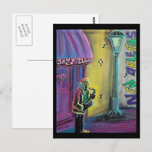 Jazz Postcard Postkarte (Vorne/Hinten)