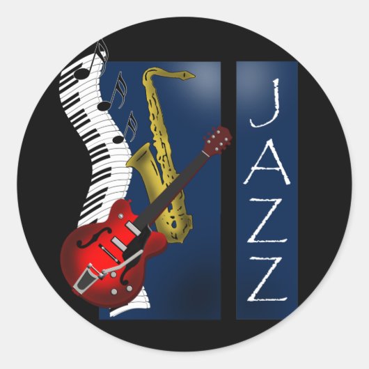 Jazz Runder Aufkleber (Vorderseite)