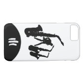 Jazz Sax Black Saxophonist 2 Monogram Iphone Case (Rückseite (Horizontal))